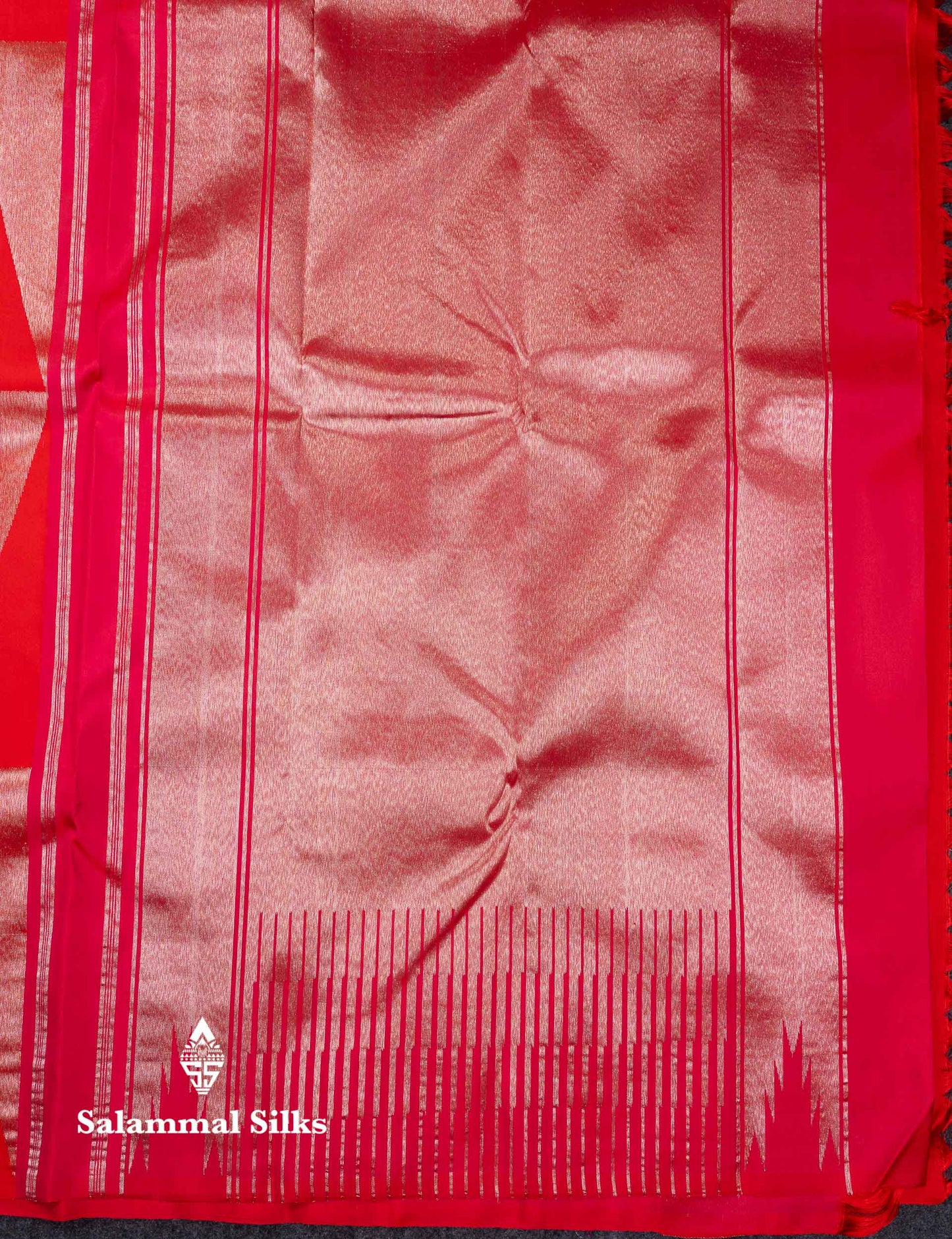 Beautiful Pink & Orange 8 Kol Pure Kanjivaram Silk Saree Contrast Pink Blouse