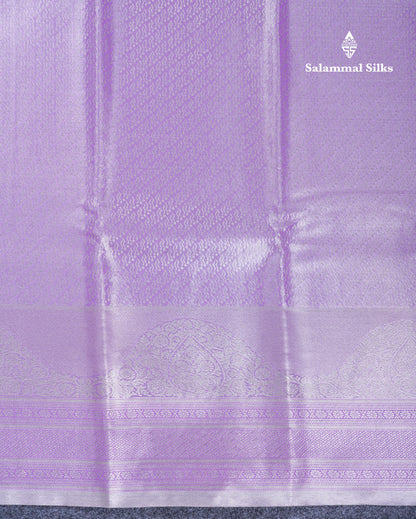 Light Lavender Bridal Tissue Semi Silk Saree With Traditional Evening Morning Border