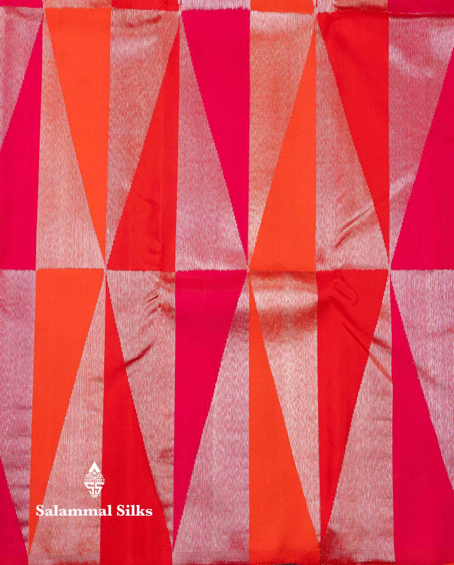 Beautiful Pink & Orange 8 Kol Pure Kanjivaram Silk Saree Contrast Pink Blouse