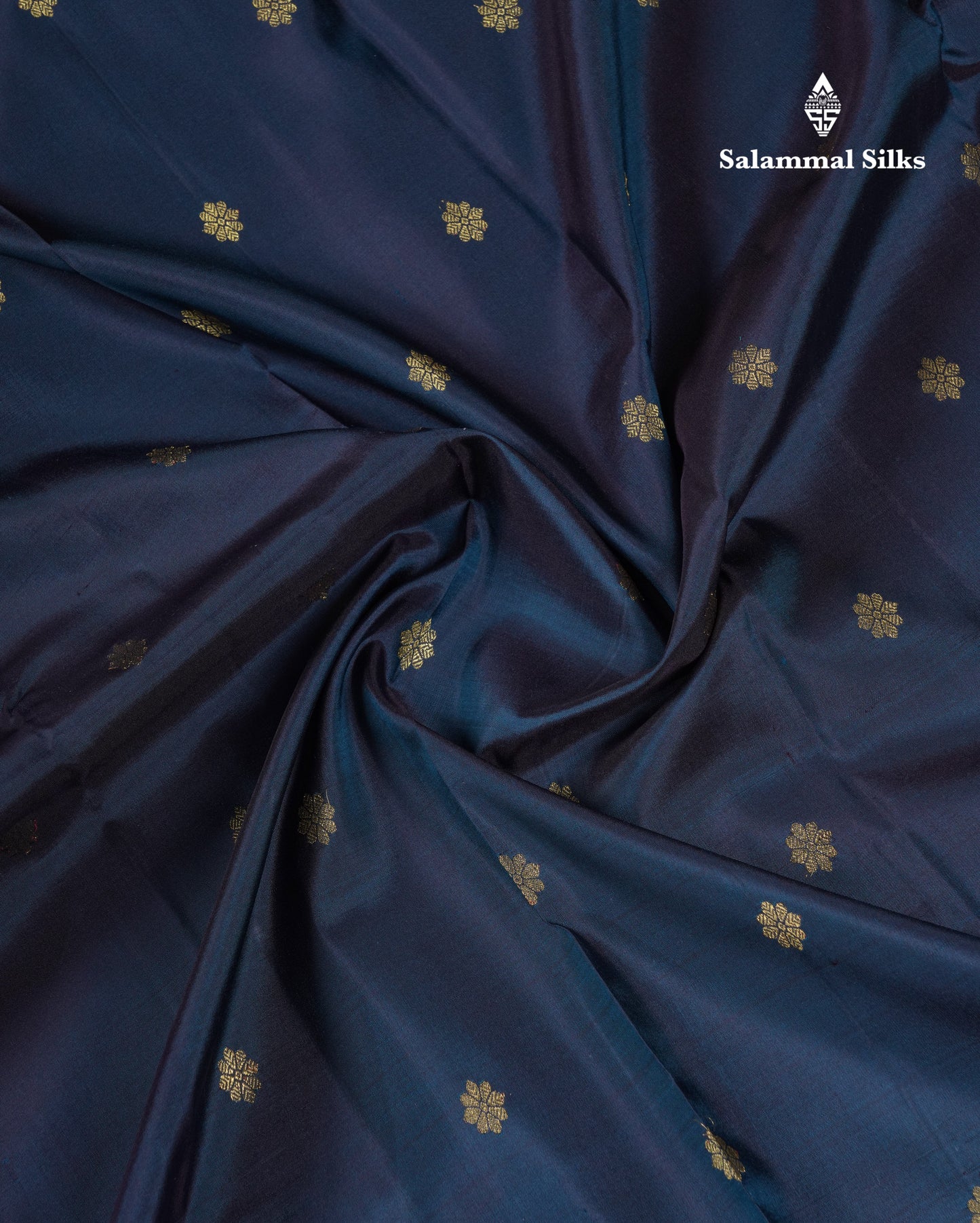 Beautiful Dual Tone Olive Blue Pure Kanjivaram Silk Saree With Traditional Border