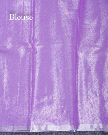 Light Lavender Bridal Tissue Semi Silk Saree With Traditional Evening Morning Border
