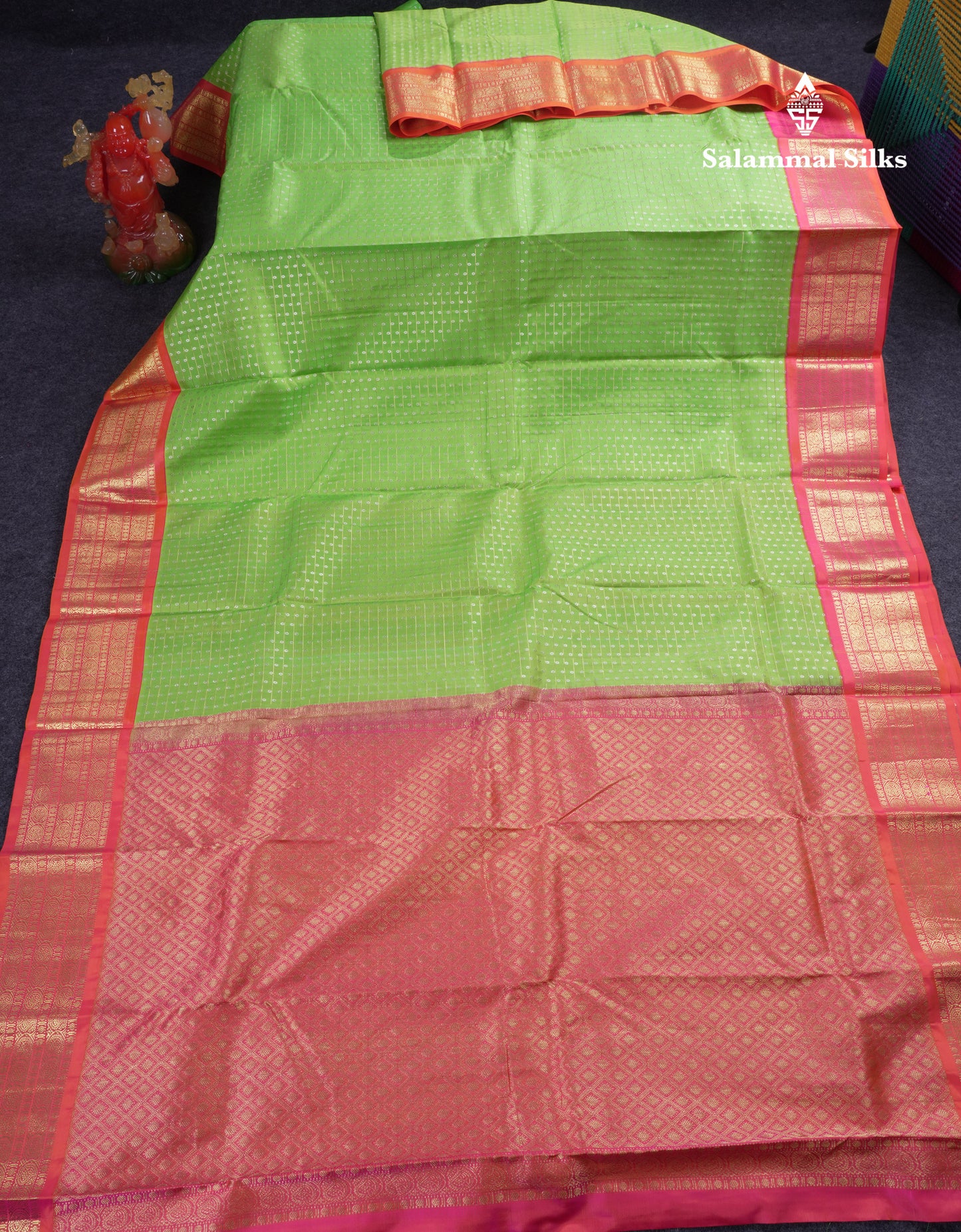 Beautiful Lemon Yellow Pure Kanjivaram Silk Saree With Contrast Pink Traditional Border
