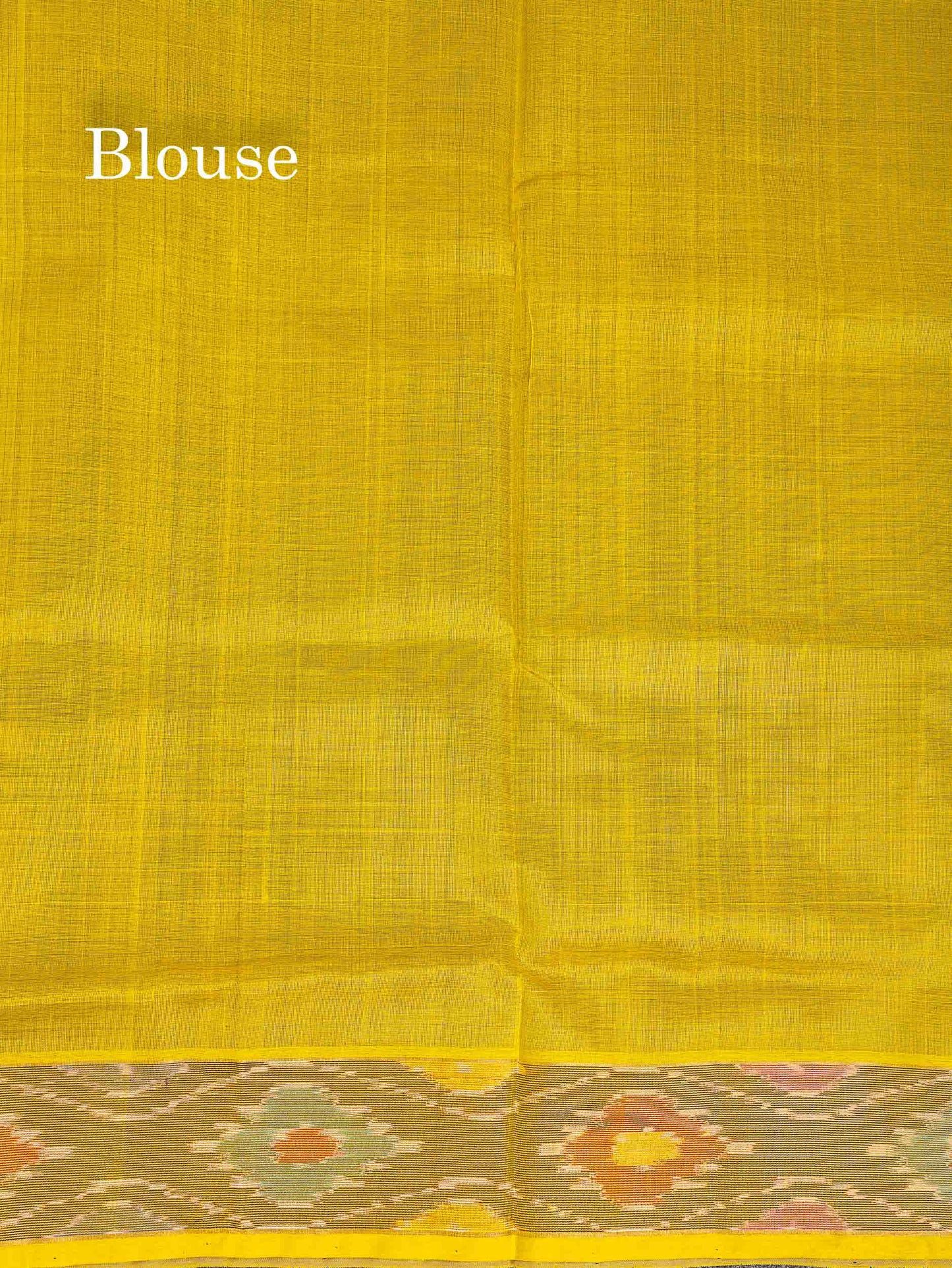 Pure Silk Cotton Saree - Dual Tone Navy Blue Checks With Contrast Lemon Yellow Pochampalli Design Tissue Border