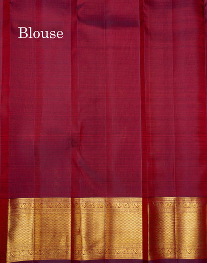 Beautiful Maroon Bridal Pure Kanjivaram Silk Saree With Traditional Border