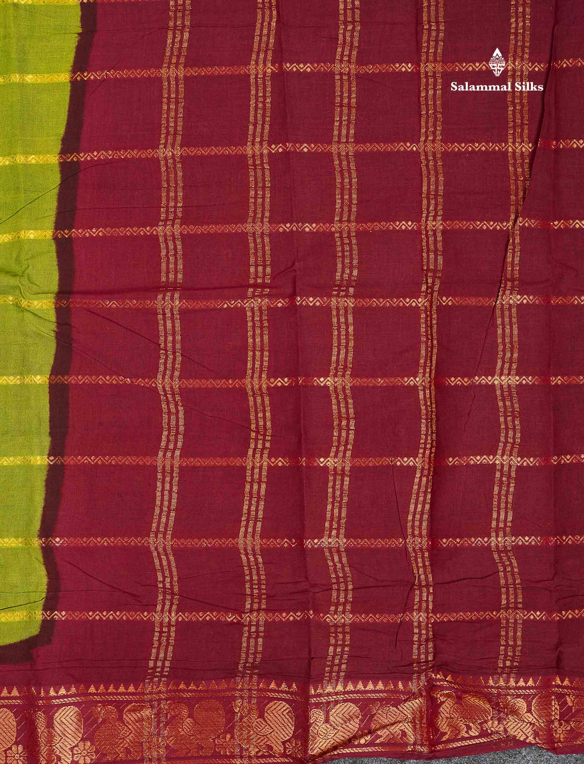 Sungudi Cotton Saree - Maroon Colour Body With Contrast Black Traditional Border