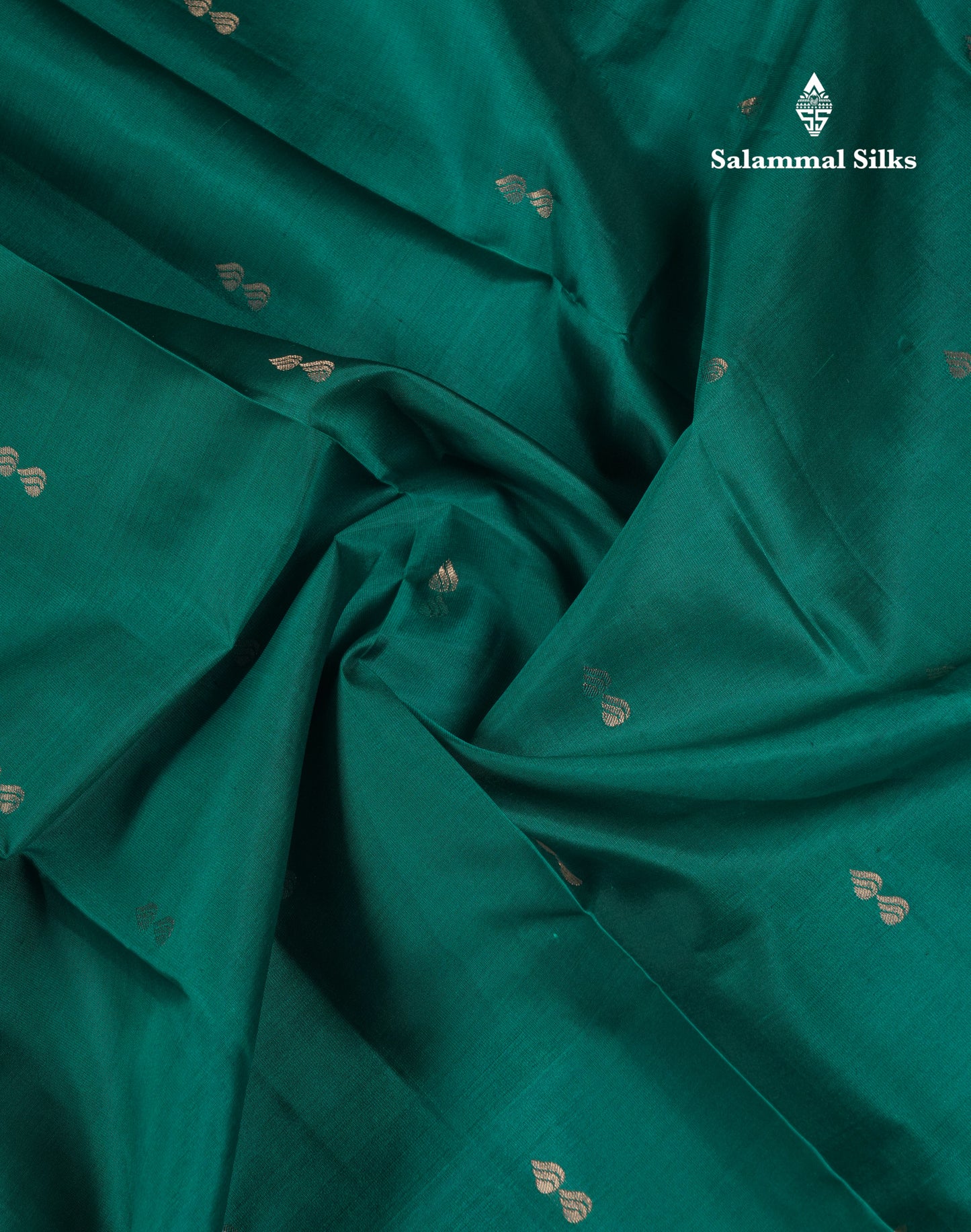 Beautiful Peacock Green Pure Kanjivaram Silk Saree With Traditional Evening Morning Border