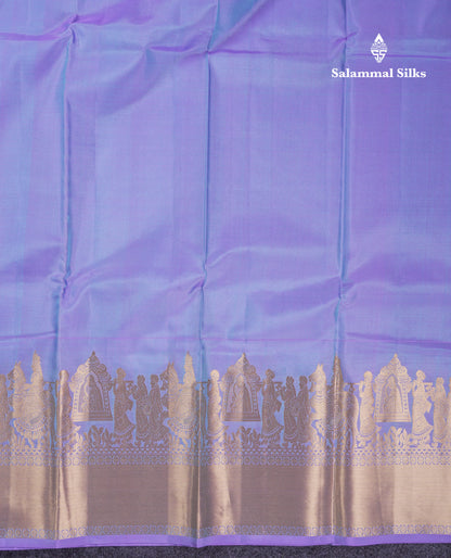 Beautiful Dual Tone Light Lavender Pure Kanjivaram Pure Silk Saree with Traditional Pallaku Border
