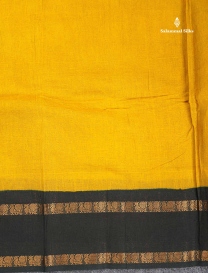 Sungudi Cotton Saree - Orange Colour Body Plain With Contrast Black Gap Border