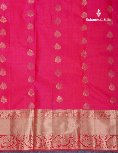 Beautiful Bottle Green Pure Kanjivaram Silk Saree With Contrast Dark Brown Border