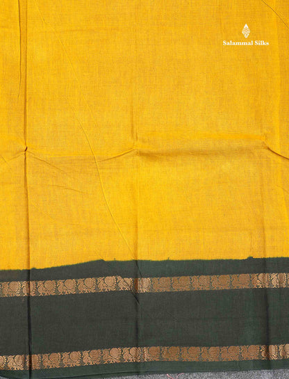 Sungudi Cotton Saree - Orange Colour Plain Body With Contrast Magenta Pink Gap Border