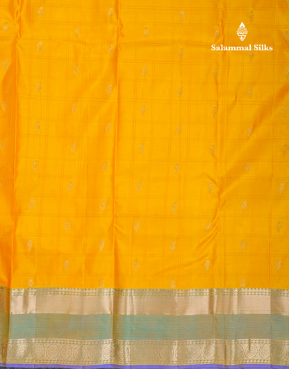 Beautiful Olive Green Pure Kanjivaram Silk Saree With Contrast Peacock Blue Border
