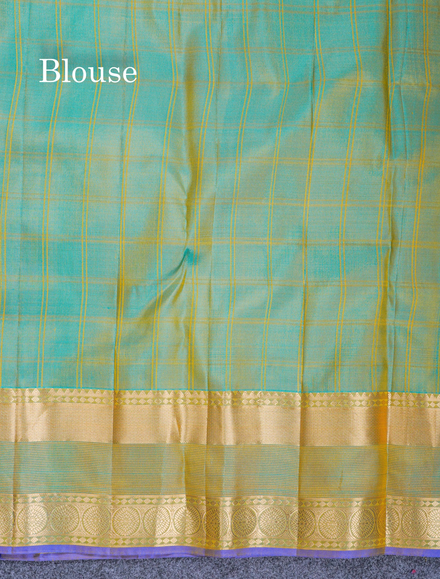 Beautiful Olive Green Pure Kanjivaram Silk Saree With Contrast Peacock Blue Border