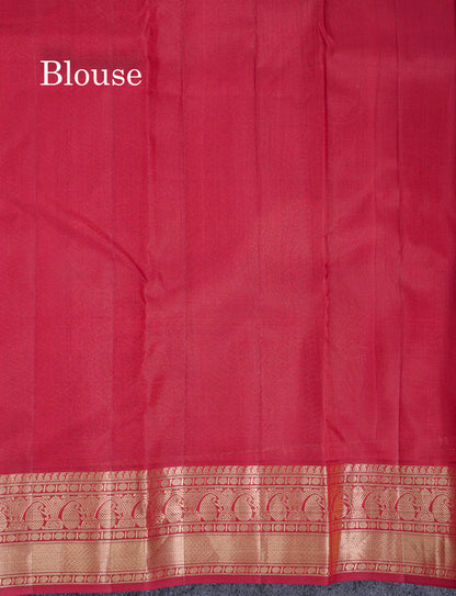 Beautiful Maroon Pure Kanjivaram Silk Saree With Traditional Border