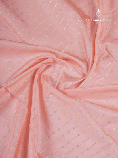 Beautiful Dark Peach Pure Kanjivaram Silk Saree With Contrast Chilly Red Traditional Border