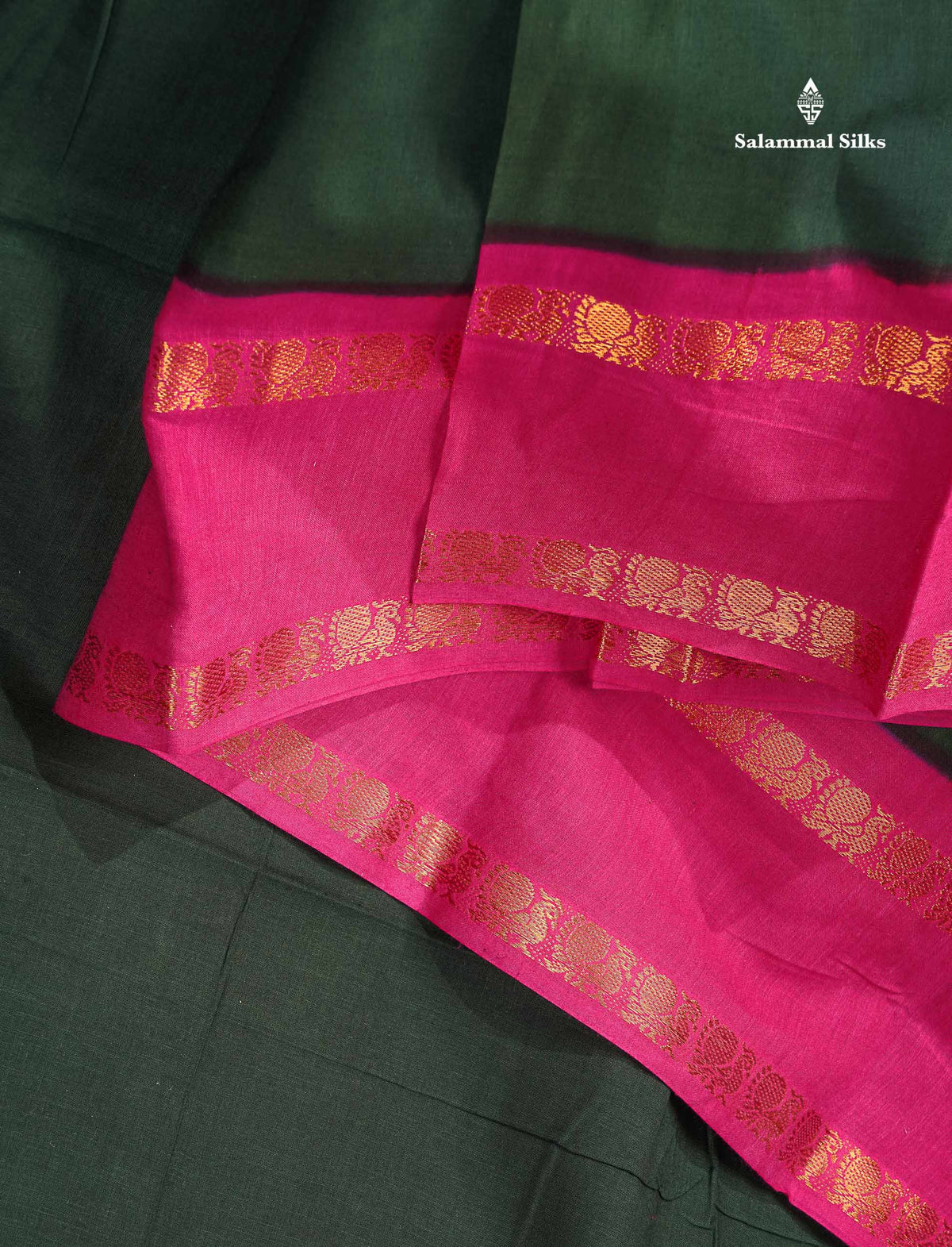 Sungudi Cotton Saree - Orange Colour Plain Body With Contrast Magenta Pink Gap Border