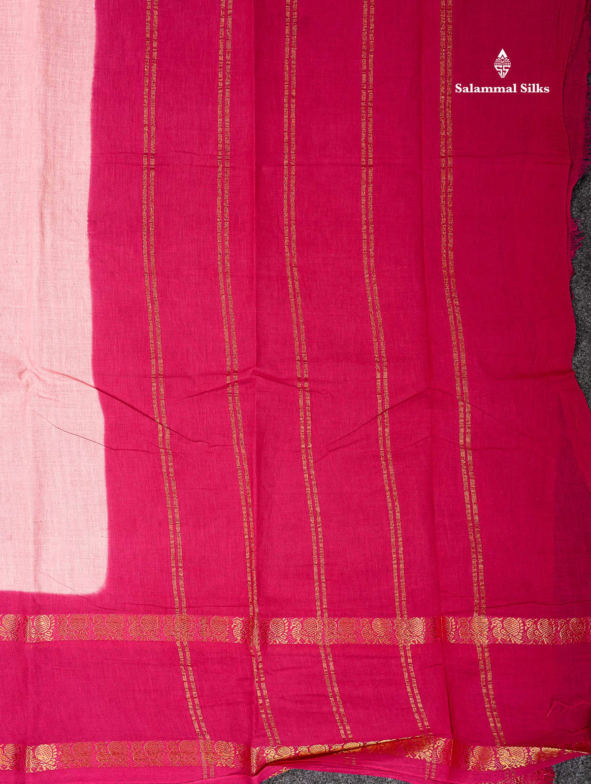 Sungudi Cotton Saree - Orange Colour Body Plain With Contrast Black Gap Border