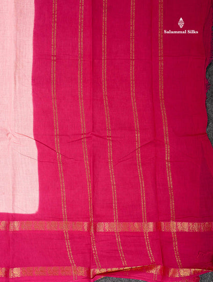 Sungudi Cotton Saree - Orange Colour Body Plain With Contrast Black Gap Border