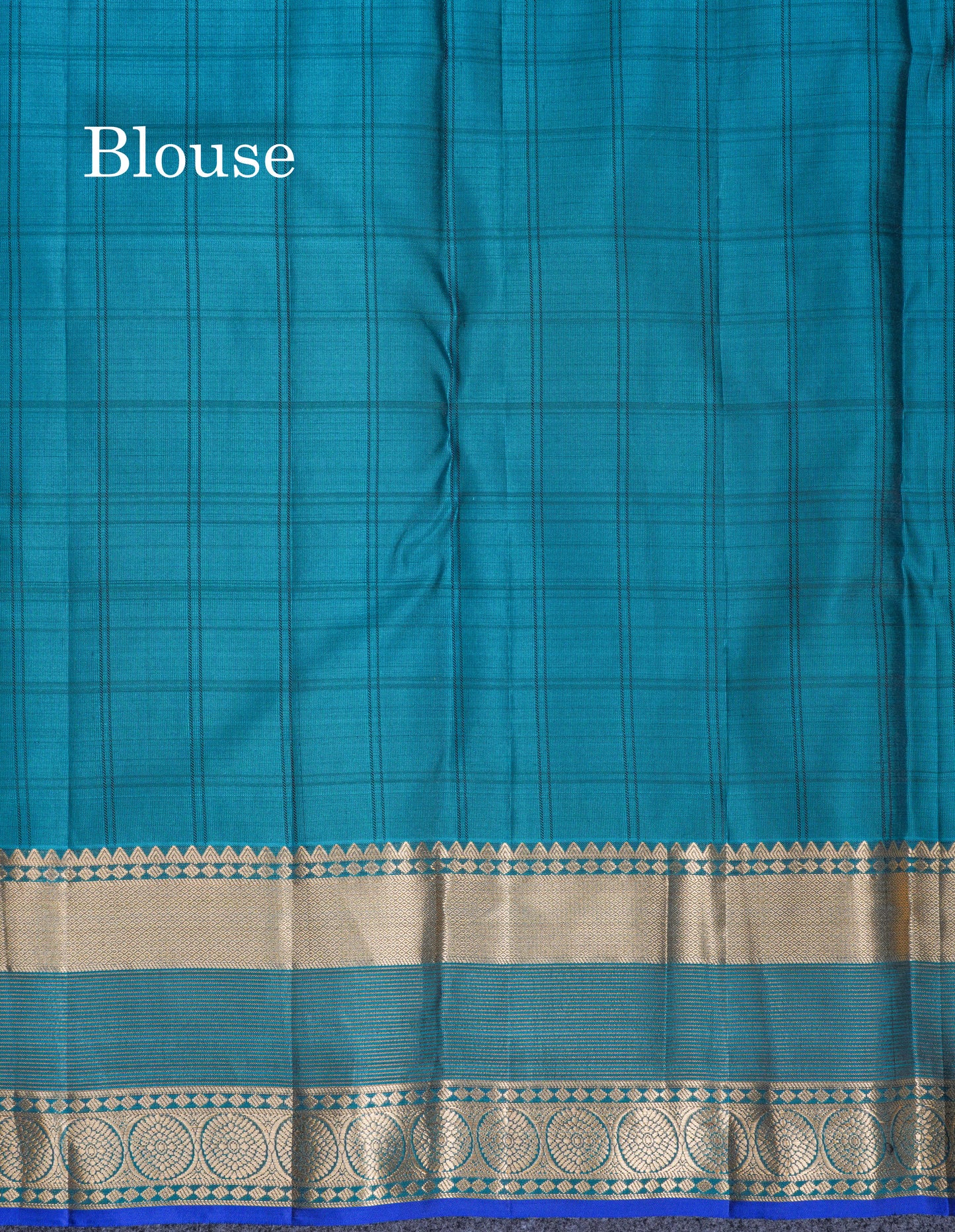 Beautiful Olive Green Pure Kanjivaram Silk Saree With Contrast Peacock Blue Border