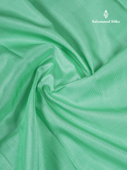 Beautiful Rexona Green Pure Kanjivaram Silk Saree With Traditional Evening Morning Border