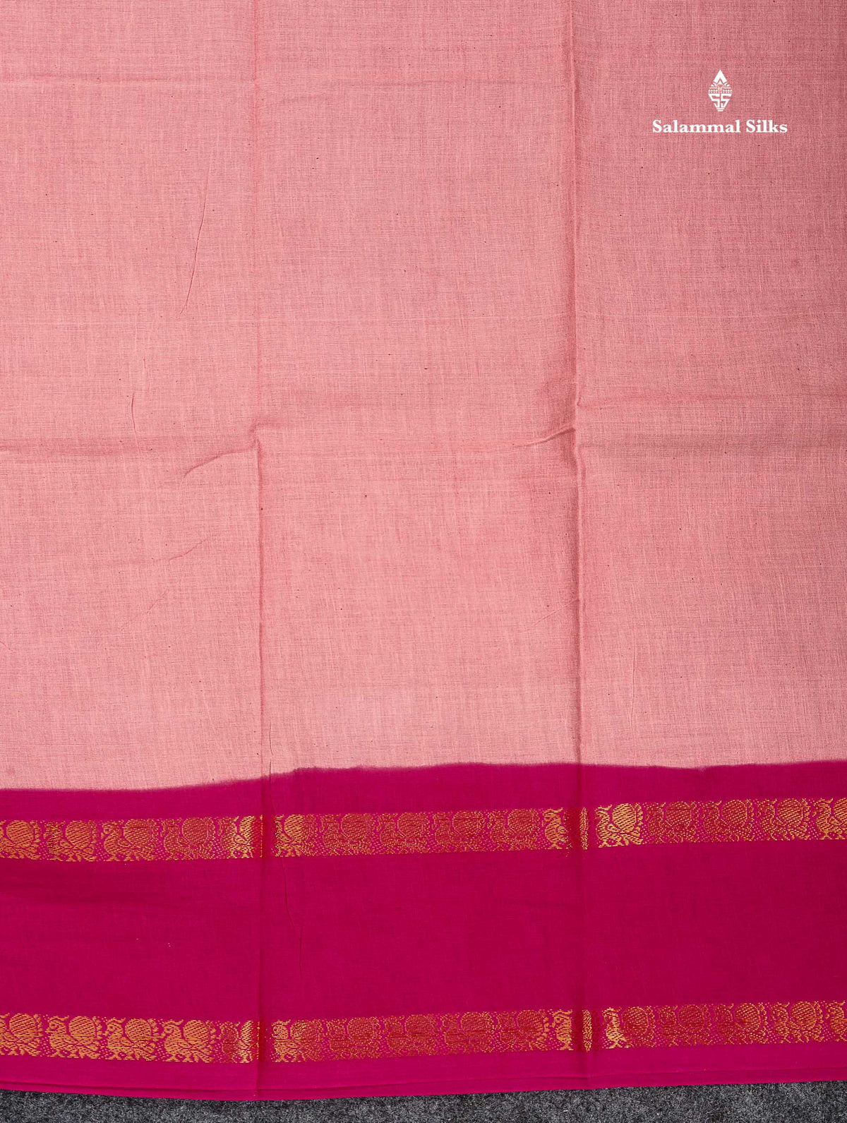 Sungudi Cotton Saree - Orange Colour Body Plain With Contrast Black Gap Border