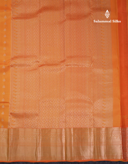 Beautiful Dual Tone Yellow Pure Kanjivaram Silk Saree With Traditional Border