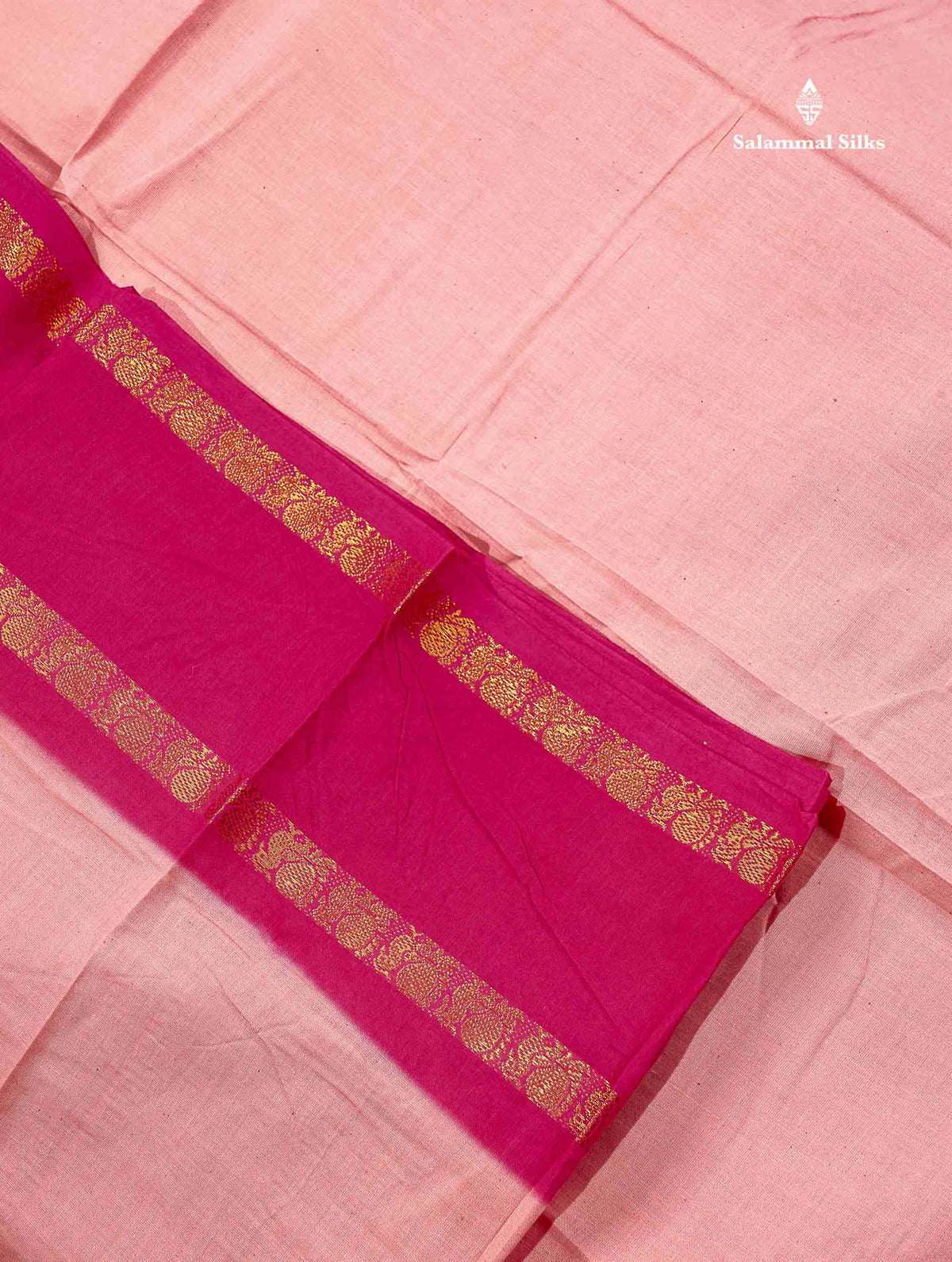 Sungudi Cotton Saree - Orange Colour Body Plain With Contrast Black Gap Border