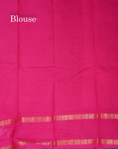 Sungudi Cotton Saree - Orange Colour Body Plain With Contrast Black Gap Border