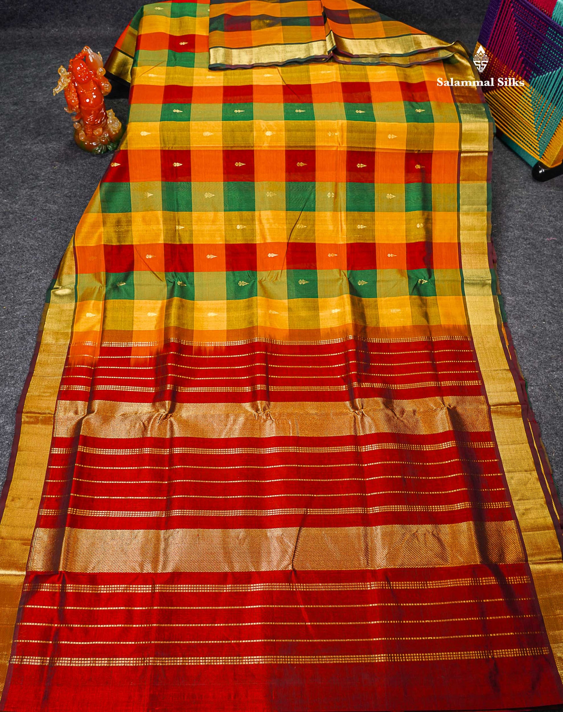 Full View Of Multicolour Pure Silk Cotton Saree 
