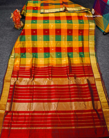 Full View Of Multicolour Pure Silk Cotton Saree 