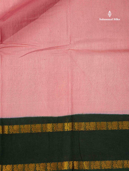 Sungudi Cotton Saree - Orange Colour Plain Body With Contrast Magenta Pink Gap Border