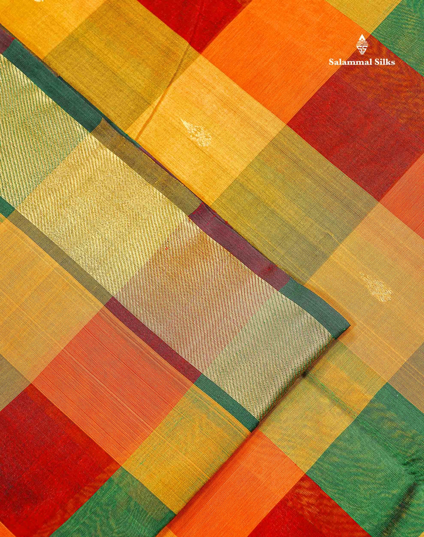 Dark Maroon Border Of Multicolour Pure Silk Cotton Saree 