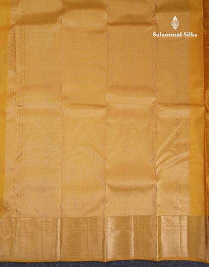 Beautiful Yellow Pure Kanjivaram Silk Saree With Traditional Border