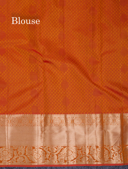 Beautiful Bottle Green Pure Kanjivaram Silk Saree With Contrast Dark Brown Border