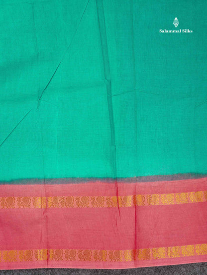 Sungudi Cotton Saree - Orange Colour Plain Body With Contrast Magenta Pink Gap Border