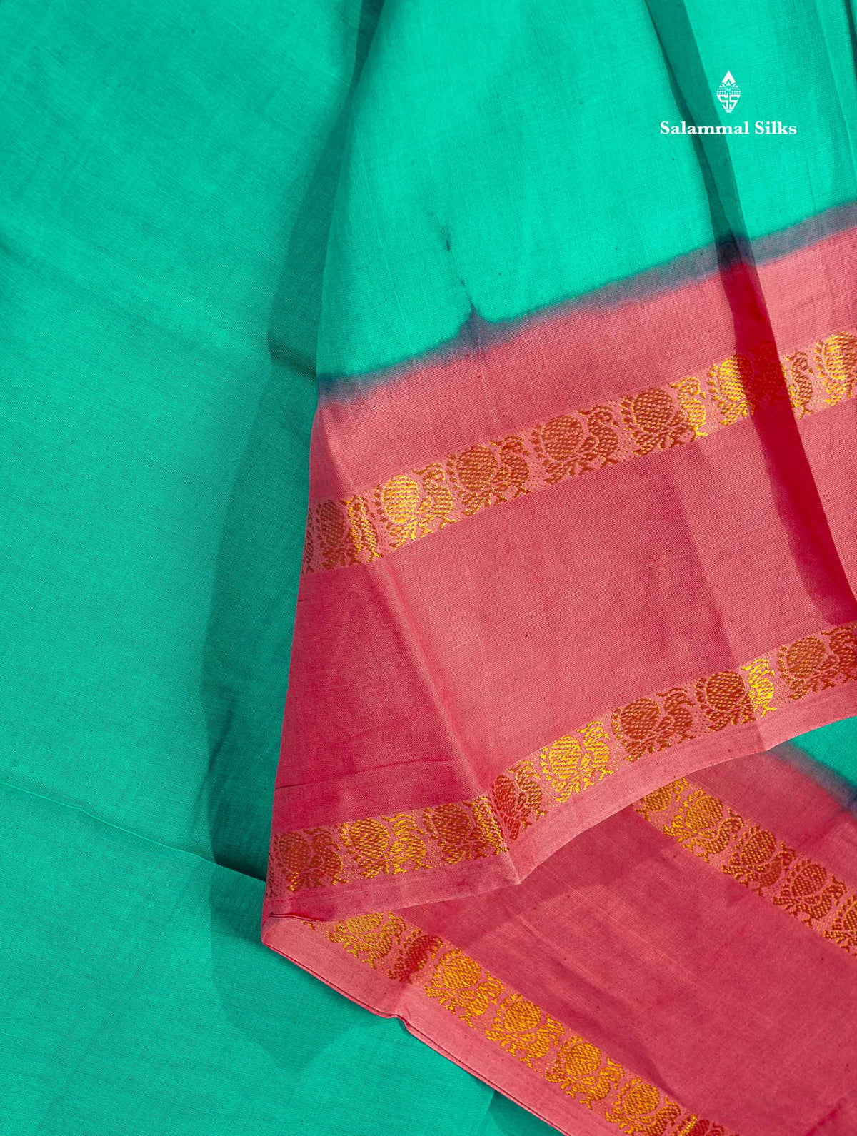 Sungudi Cotton Saree - Orange Colour Plain Body With Contrast Magenta Pink Gap Border