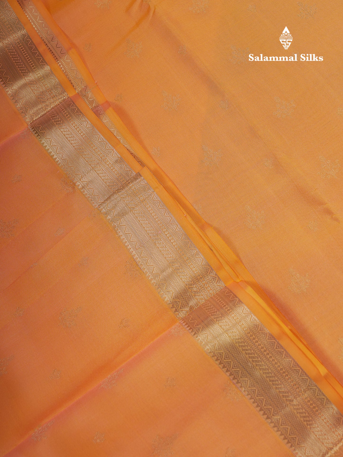 Beautiful Peach Pure Kanjivaram Silk Saree With Traditional Evening Morning Border