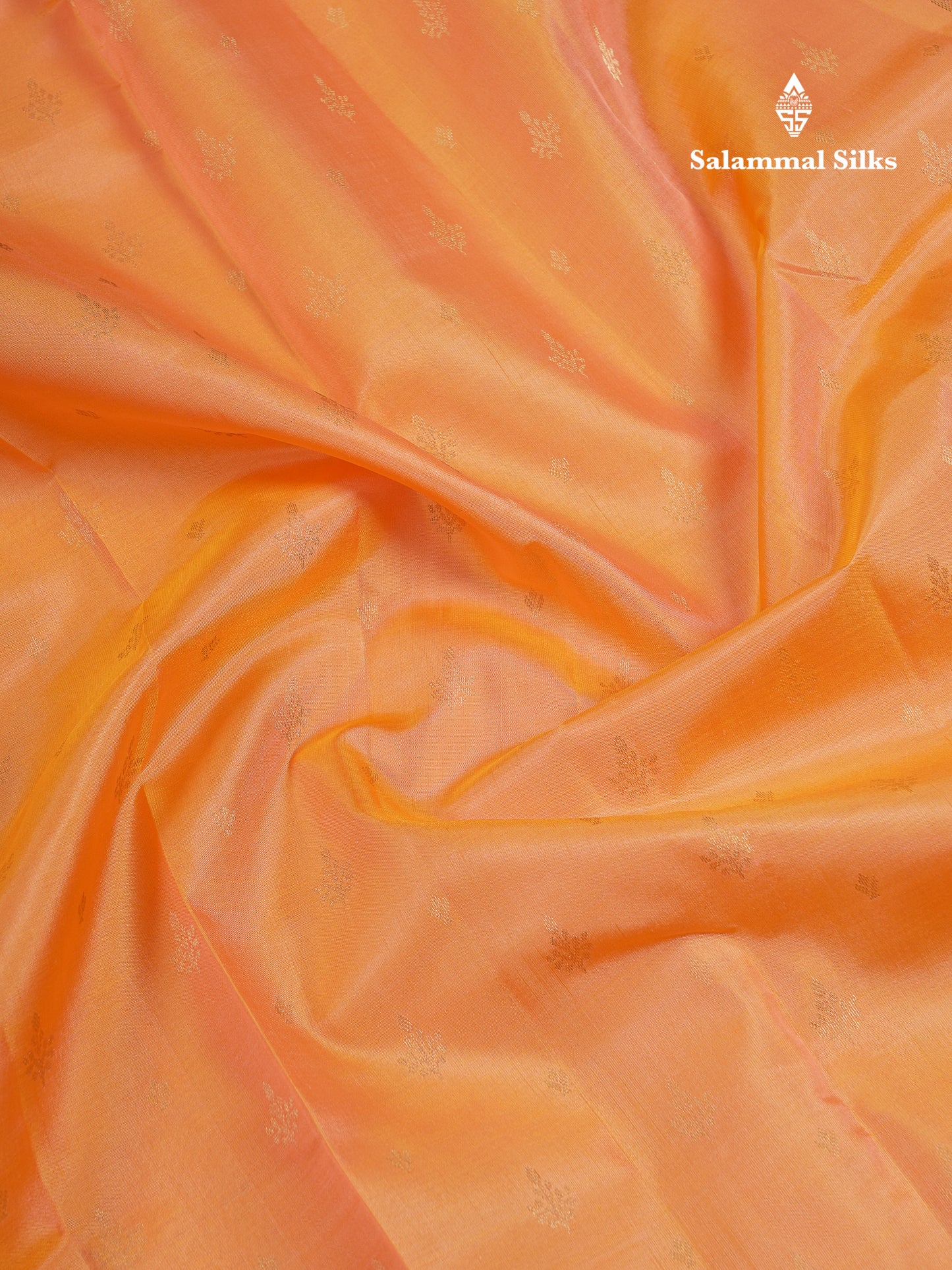 Beautiful Peach Pure Kanjivaram Silk Saree With Traditional Evening Morning Border