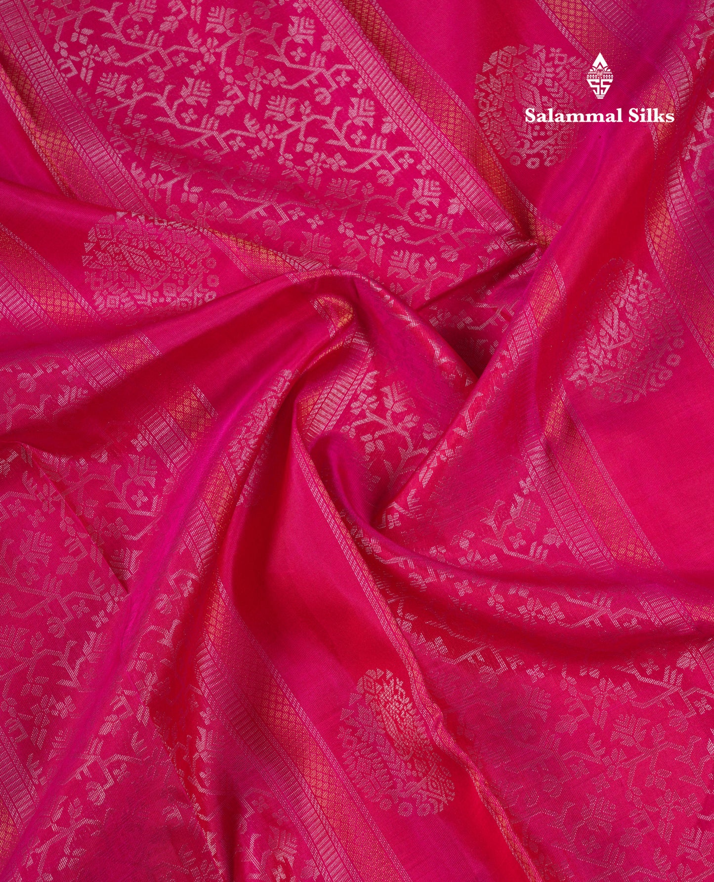 Beautiful Pink Fancy Pure Kanjivaram Silk Saree With Contrast Rexona Green Blouse