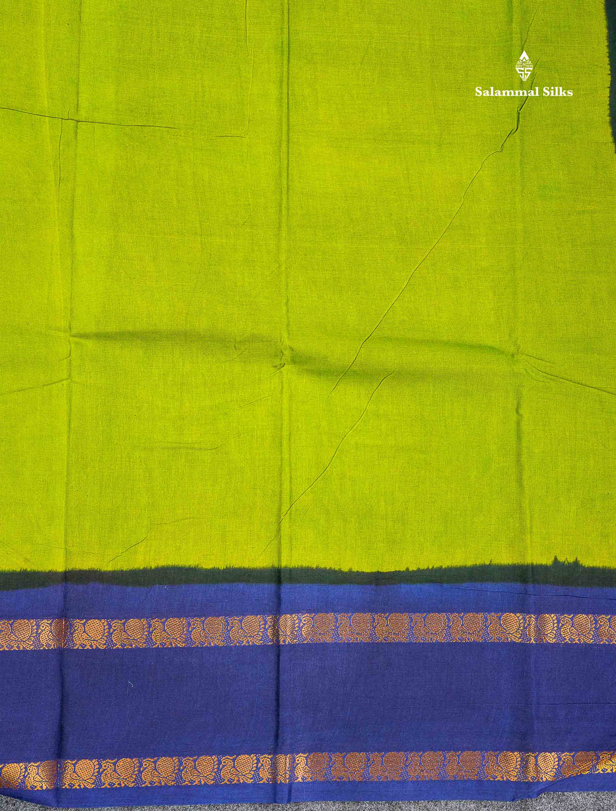 Sungudi Cotton Saree - Orange Colour Plain Body With Contrast Magenta Pink Gap Border