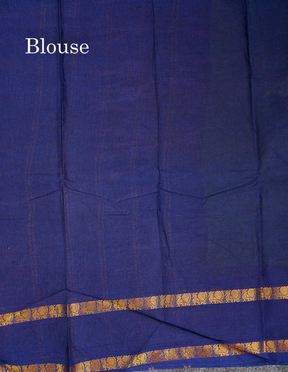 Sungudi Cotton Saree - Orange Colour Plain Body With Contrast Magenta Pink Gap Border