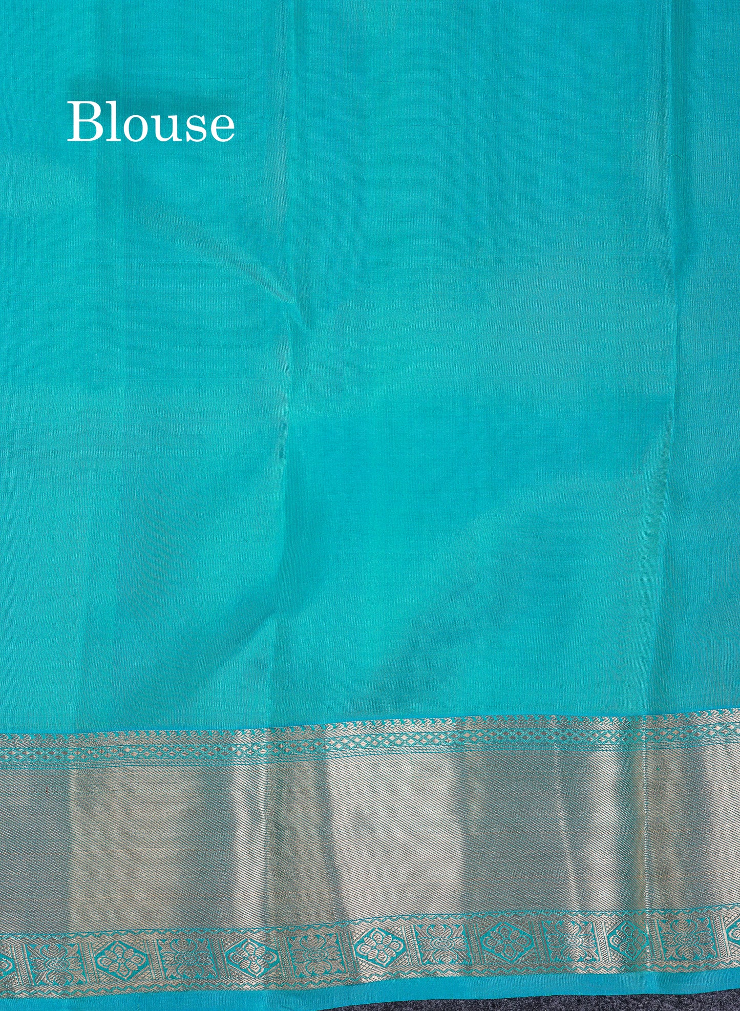 Beautiful Light Ramar Blue Pure Kanjivaram Silk Saree With Traditional Border