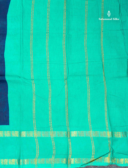 Sungudi Cotton Saree - Orange Colour Plain Body With Contrast Magenta Pink Gap Border