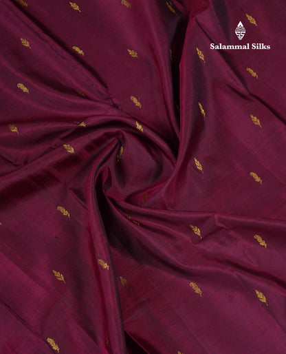 Beautiful Dark Maroon Pure Kanjivaram Silk Saree With Contrast Bottle Green Traditional Medium Border