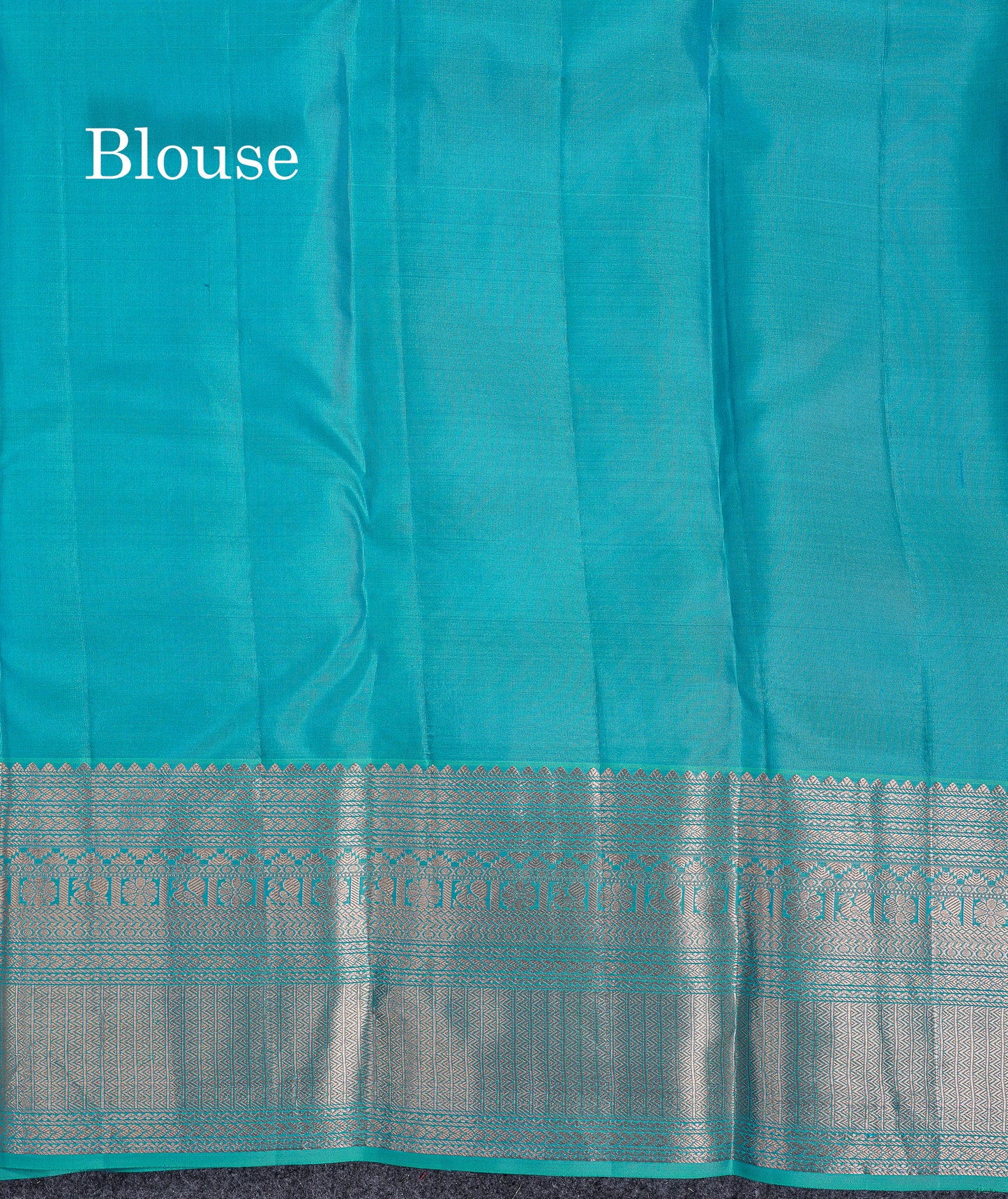 Beautiful Light Ramar Blue Pure Kanjivaram Silk Saree With Traditional Border