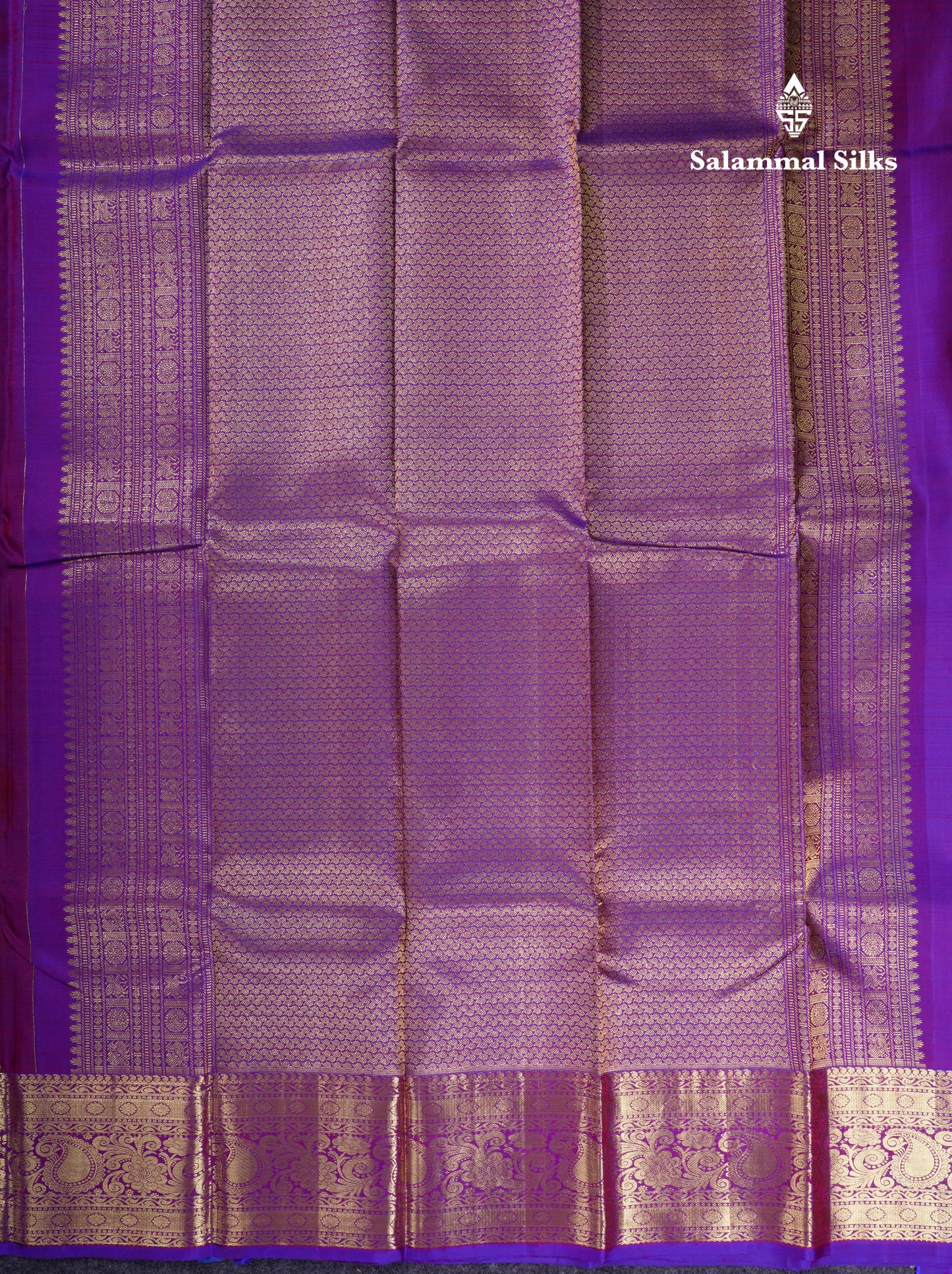 Beautiful Dark Maroon Pure Kanjivaram Silk Saree With Contrast Purple Traditional Border