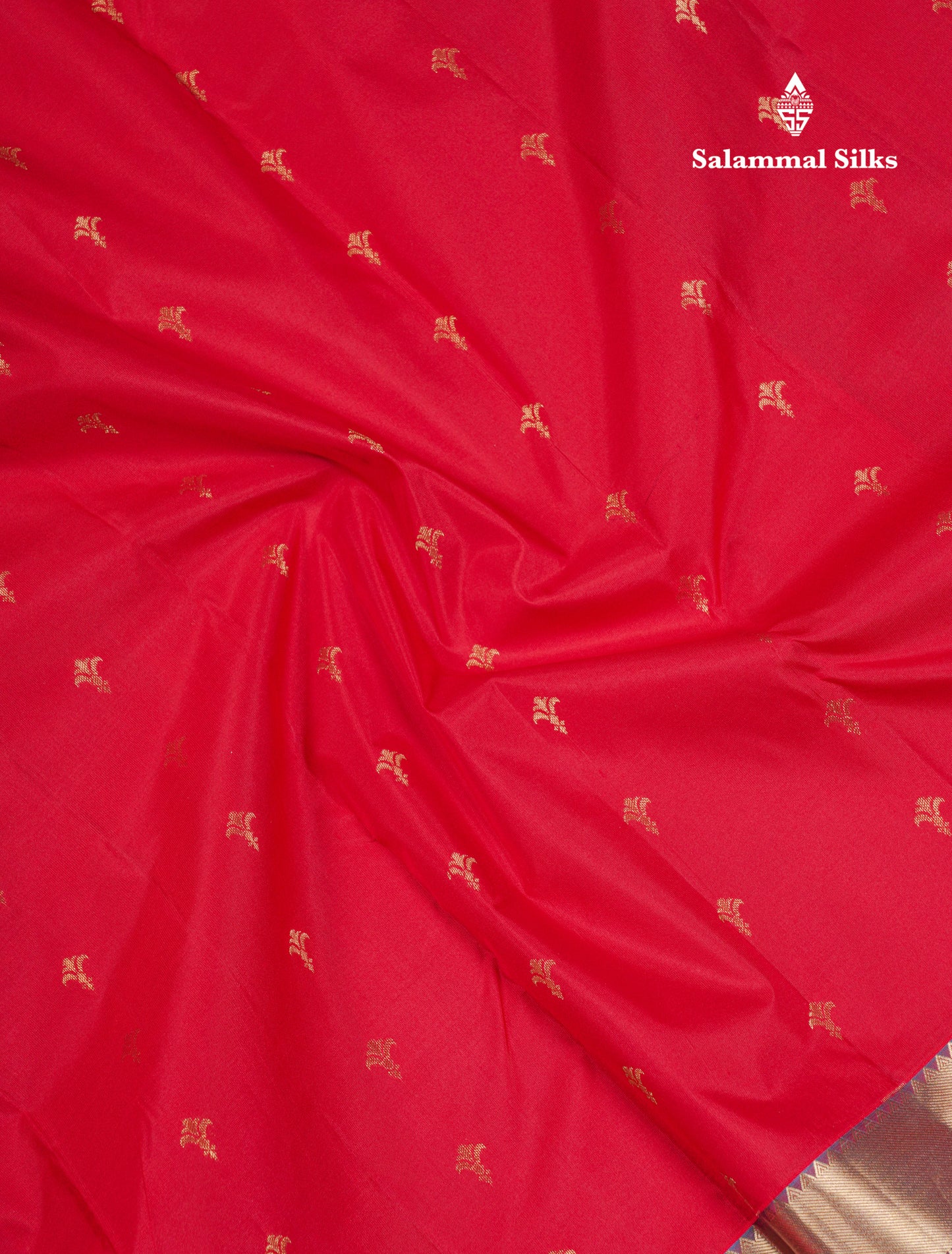 Beautiful Red Pure Kanjivaram Silk Saree With Contrast Dual Tone Blue Traditional Border