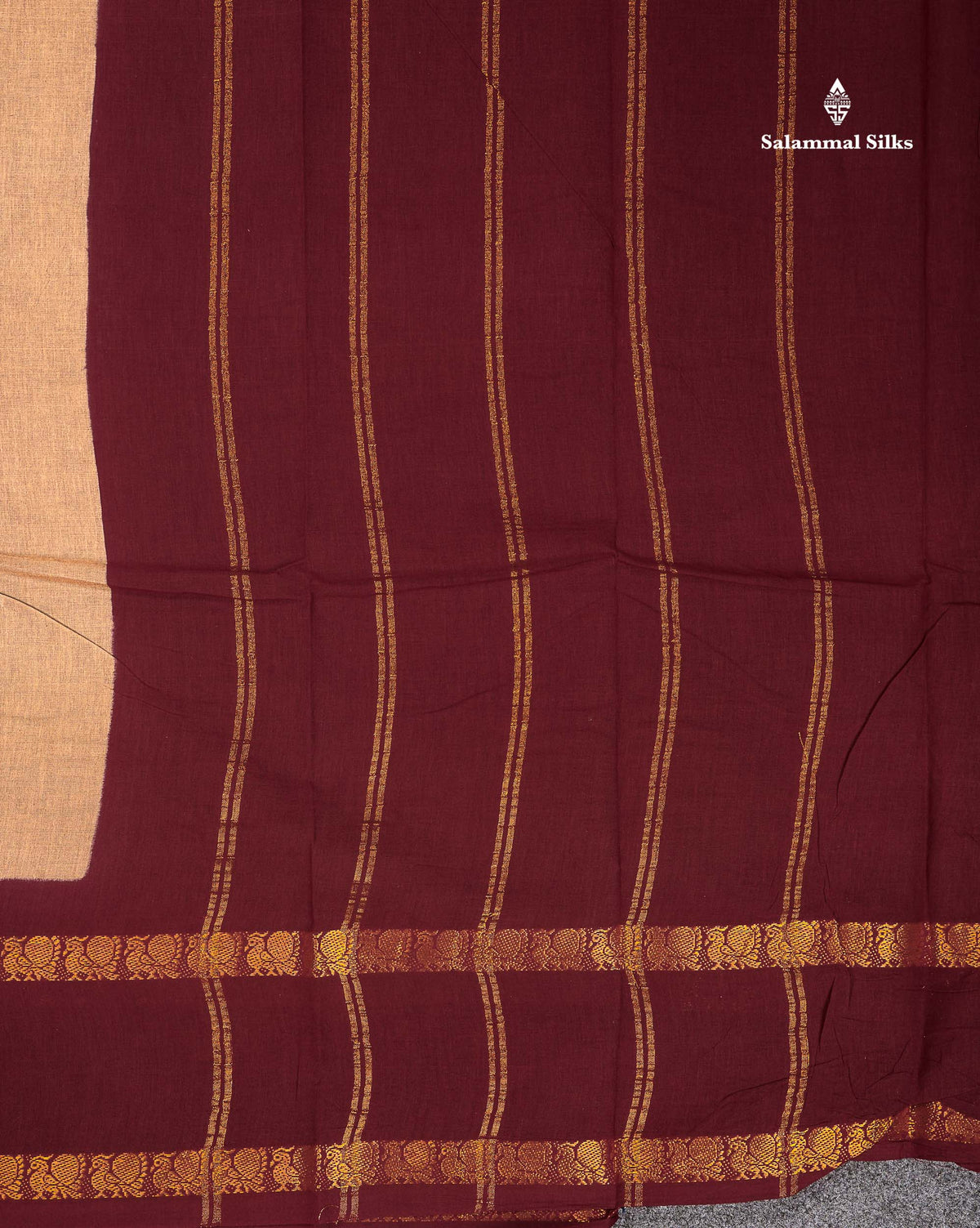 Sungudi Cotton Saree - Orange Colour Plain Body With Contrast Magenta Pink Gap Border
