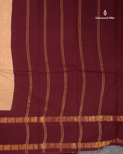 Sungudi Cotton Saree - Orange Colour Plain Body With Contrast Magenta Pink Gap Border