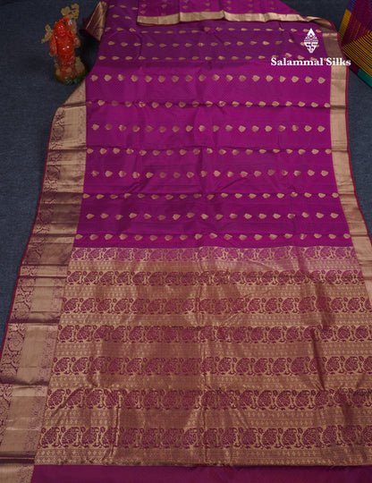 Beautiful Bottle Green Pure Kanjivaram Silk Saree With Contrast Dark Brown Border