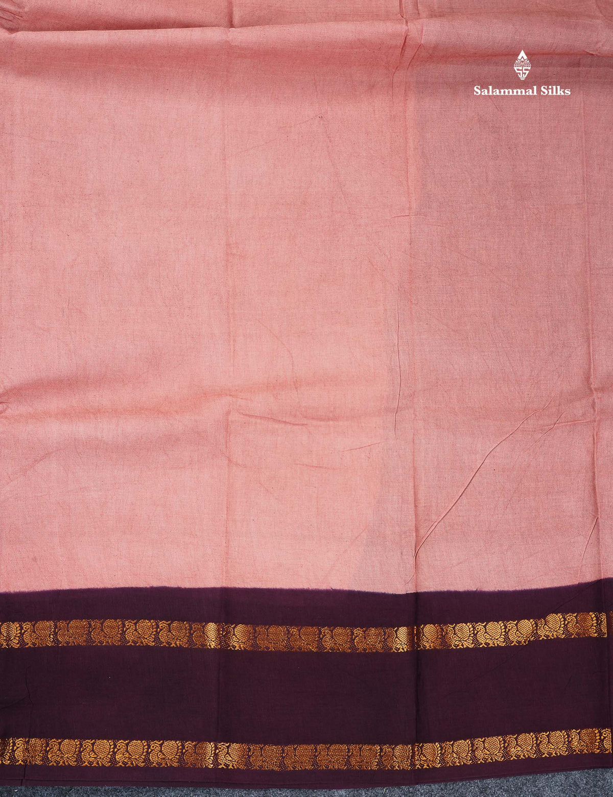 Sungudi Cotton Saree - Orange Colour Plain Body With Contrast Magenta Pink Gap Border